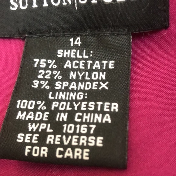 Sutton Studio size 14 pink / magenta satin formal top back zip lightly padded - Picture 11 of 14